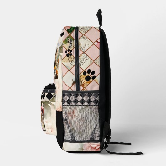 Boho Chic Crazy Cat Lady Bedrukte Rugzak (Rechts)