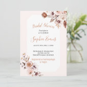 Boho Chic Cream en Brown Floral Vrijgezellenfeest Kaart (Staand voorkant)