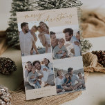 Boho Chic Cream Gold Xmas Foto Unieke Kerst Feestdagenkaart<br><div class="desc">Boho Chic Cream Gold Xmas Photo Unieke Kerstvakantie Kaart. Het neutrale goud en ivoorcrème moderne bohemien design is voorzien van eenvoudige rustieke kalligrafie met een unieke maar klassieke stijl. Personaliseer de voorkant van uw kerstkaarten met het jaar, uw familienaam en een foto. Voeg een gepersonaliseerde vakantie begroeting bericht op de...</div>