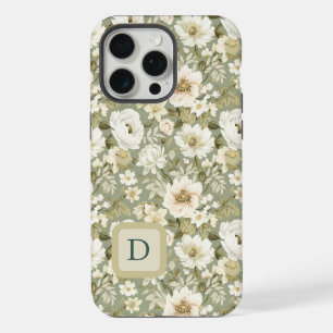 Boho Chic Crème en Salie Groen Botanische Bloemen iPhone 15 Pro Max Case