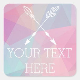 Boho Chic Crossed Arrows Pastel Polygonal Bohemian Vierkante Sticker