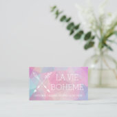 Boho Chic Crossed Arrows Pastel Polygonal Bohemian Visitekaartje (Staand voorkant)