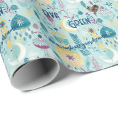 Boho Chic Custom Wrapping Paper met Bloemen Motiev Cadeaupapier (Rol Hoek)