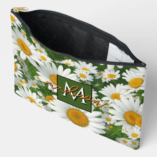 Boho chic daisy patroon witte bloemen personaliser etui (Open)