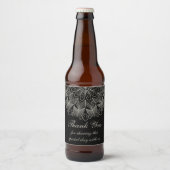 Boho Chic Dank je Mandala Indische Zwarte Bruiloft Bier Etiket (Voorkant)