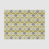 Boho chic dark grijs en yellow ikat tribal patroon tissuepapier (Voorkant)