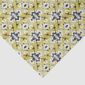Boho chic dark grijs en yellow ikat tribal patroon tissuepapier (Detail)