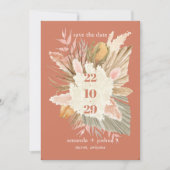 Boho Chic Desert Dried Foliage and Pampas Wedding Save The Date (Voorkant)
