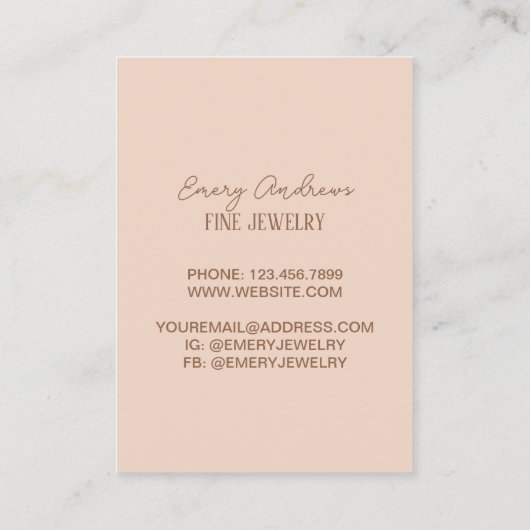 Boho Chic Designer Sieraden Ketting Holder Display Visitekaartje (Achterkant)