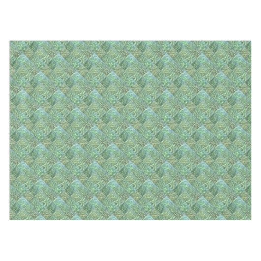 Boho Chic Diamond Patchwork Aquamarine Seafoam Tafelkleed (Voorkant (Horizontaal))