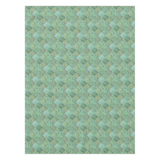 Boho Chic Diamond Patchwork Aquamarine Seafoam Tafelkleed (Voorkant)
