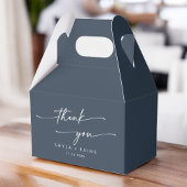 Boho chic donker marineblauw dank u bruiloft bedankdoosjes