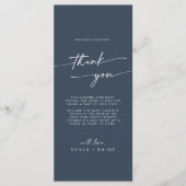 Boho chic donker marineblauw dank u plaats kaart (Voorkant)