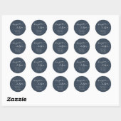 Boho Chic Donker Navy Blauw Hangover Helper Favor Ronde Sticker (Vel)