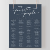 Boho Chic Donkerblauw Printbaar Stoelenoverzicht Poster
