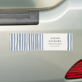 Boho Chic Donkerblauwe Aquarel Handgetekende Strep Bumpersticker (Op auto)