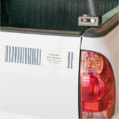 Boho Chic Donkerblauwe Aquarel Handgetekende Strep Bumpersticker (Op Truck)