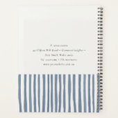 Boho Chic Donkerblauwe Aquarel Handgetekende Strep Planner (Achterkant)