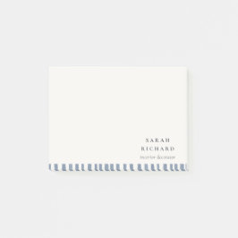 Boho Chic Donkerblauwe Aquarel Handgetekende Strep Post-it® Notes