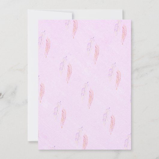 Boho Chic Dream Catcher Roze Meisje Verjaardag Kaart (Achterkant)