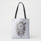 Boho Chic Dreamcatcher Aarde Toned Infuded Charm Tote Bag (Voorkant)