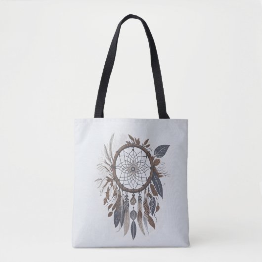 Boho Chic Dreamcatcher Aarde Toned Infuded Charm Tote Bag (Voorkant)