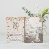 Boho Chic Dreamweaver Birthday Party Invitation Kaart (Staand voorkant)