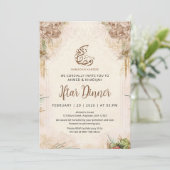 Boho Chic Dried Flower Ramadan Iftar Invitation Kaart (Staand voorkant)
