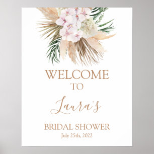 Boho chic Dried Palms Bridal Welkomstteken Poster