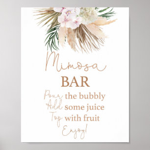 Boho chic Dried Palms Mimosa Bar, bord Poster