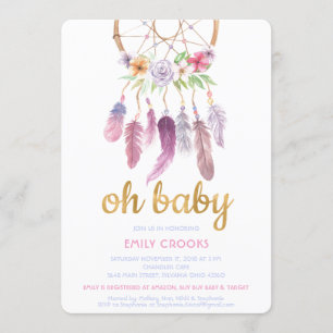 Boho Chic Droomvanger Baby Shower Uitnodiging
