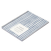 Boho Chic Dusky Blue Watercolor Hand Drawn Strips Notitieboek (Linkerzijde)