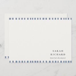 Boho Chic Dusky Blue Watercolor Hand Drawn Strips Notitiekaartje