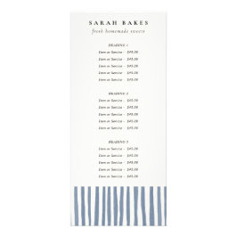 Boho Chic Dusky Blue Watercolor Hand Drawn Strips Reclamekaart