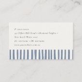 Boho Chic Dusky Blue Watercolor Hand Drawn Strips Visitekaartje (Achterkant)