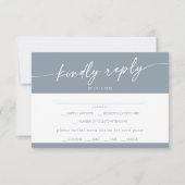 Boho Chic Dusty Blue Menu Keuze RSVP-kaart (Voorkant)