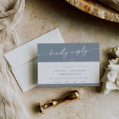 Boho Chic Dusty Blue Menu Keuze RSVP-kaart