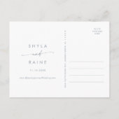 Boho Chic Dusty Blue Wedding Sla de datum op Uitnodiging Briefkaart (Achterkant)