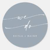 Boho Chic Dusty Blue Wij doen envelop afdichtingen Ronde Sticker (Voorkant)