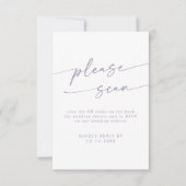 Boho Chic Dusty Paarse QR Code Details RSVP Kaartje (Voorkant)