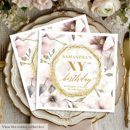 Boho Chic Dusty Pink 80 Verjaardag servetten met g