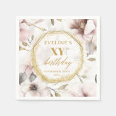 Boho Chic Dusty Pink 80 Verjaardag servetten met g (Voorkant)