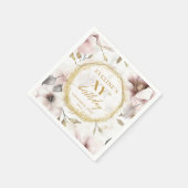 Boho Chic Dusty Pink 80 Verjaardag servetten met g (Hoek)