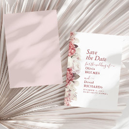 Boho Chic Dusty Roos Hydrangea Bruiloft Save The Date