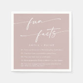 Boho Chic Dusty Roos Roze Bruiloft Leuk Fact Serve Servet (Voorkant)