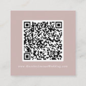 Boho Chic Dusty Roos Roze Bruiloft QR Code Details Informatiekaartje (Achterkant)