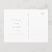 Boho Chic Dusty Roos Roze Bruiloft Save the Date Uitnodiging Briefkaart (Achterkant)