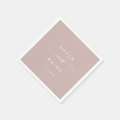 Boho Chic Dusty Roos Roze Monogram Bruiloft Servet (Hoek)