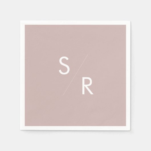 Boho Chic Dusty Roos Roze Monogrammed Servetten (Voorkant)