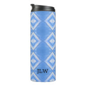 Boho Chic Dye Blue en White Thermal Tumbler Thermosbeker (Geroteerd rechts)